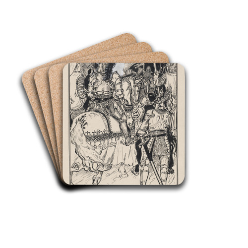 Koning Lear, Cordelia en hun leger by Jacob Pieter van den Bosch Drink Coasters - set of 4 Koning Lear, Cordelia en hun leger by Jacob Pieter van den Bosch Drink Coasters - set of 4