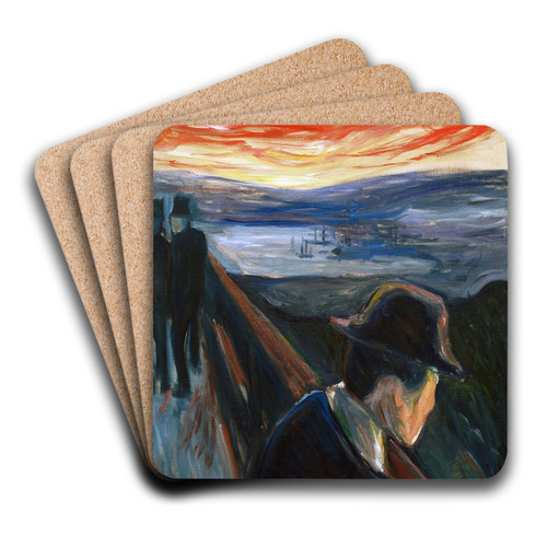 Despair by Edvard Munch Art Drink Coaster set