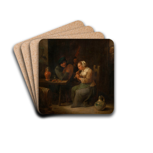 Duet by David Teniers The Younger Drink Coasters - set of 4