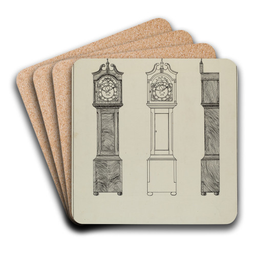 Grandfather Clock by Ernest A. Towers, Jr. Art Drink Coaster set
