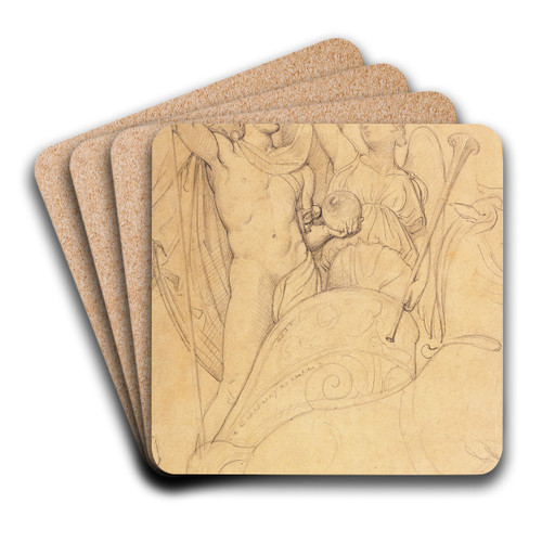 Etude pour 'L'apothose de Napolon Ier' by Jean Auguste Dominique Ingres Art Drink Coaster set