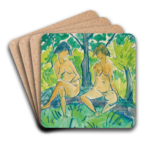 Zwei Mdchenakte by Otto Mueller Art Drink Coaster set