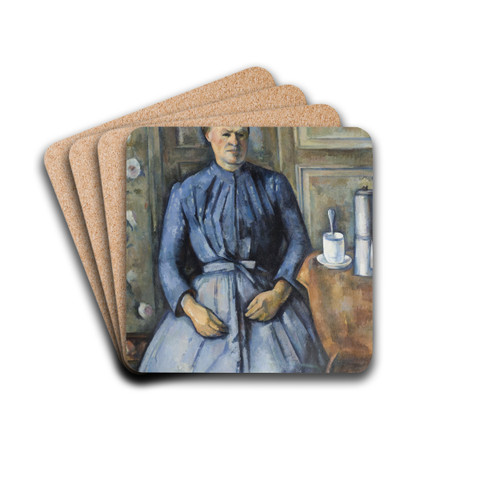 Woman with a Coffeepot by Paul Czanne Drink Coasters - set of 4