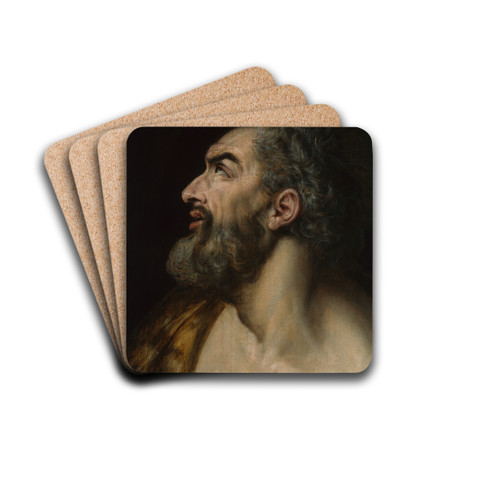 Study Head of a Bearded Man by Frans Floris Drink Coasters - set of 4 Study Head of a Bearded Man by Frans Floris Drink Coasters - set of 4