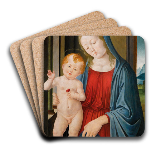 Madonna And Child by Andrea Del Verrocchio (Workshop) Art Drink Coaster set