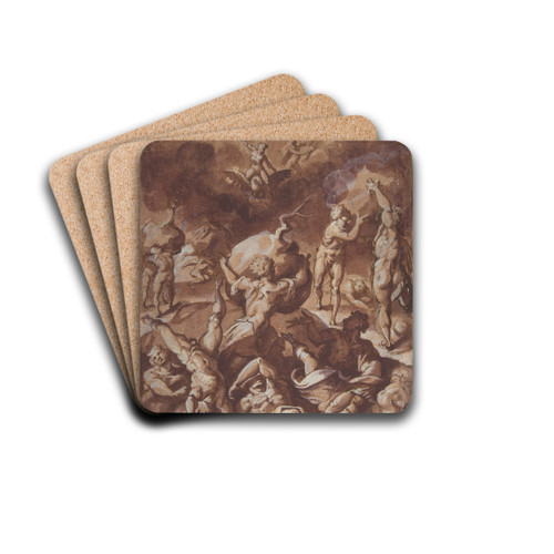 Jupiter Fighting the Giants by Jacopo Zucchi Drink Coasters - set of 4