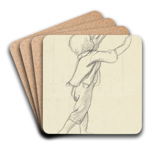 Running boy by Jakob Becker Art Drink Coaster set
