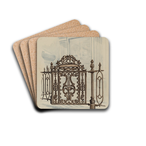 Cast Iron Gate by Al Curry Drink Coasters - set of 4 Cast Iron Gate by Al Curry Drink Coasters - set of 4