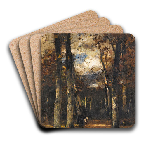 Forest At Fontainebleau by Lszl Pal Art Drink Coaster set