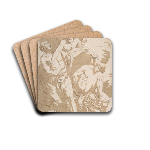 The Sacrifice of Isaac by Johann Carl Loth Drink Coasters - set of 4 The Sacrifice of Isaac by Johann Carl Loth Drink Coasters - set of 4