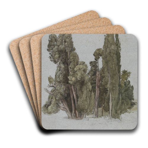 The Cypresses at the Villa d'Este, Tivoli by Samuel Palmer Art Drink Coaster set