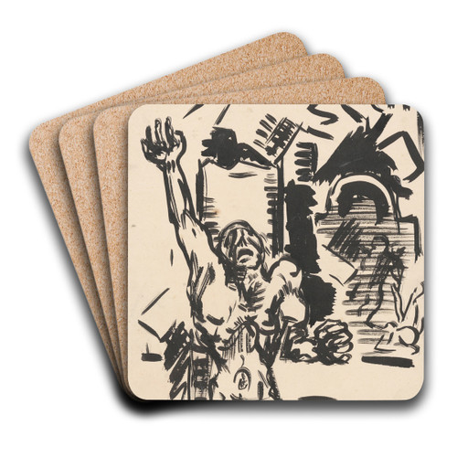 Protest by Arnold Peter Weisz-Kubnan Art Drink Coaster set
