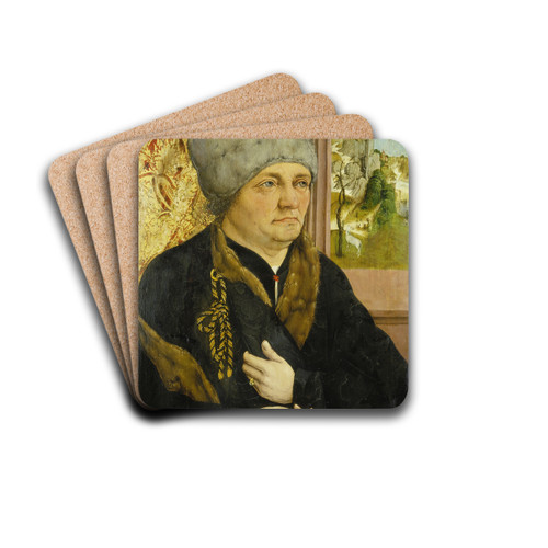 Portrait of a Man by Wolfgang Beurer Drink Coasters - set of 4