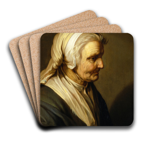 Old Woman by Abraham Bloemaert Art Drink Coaster set