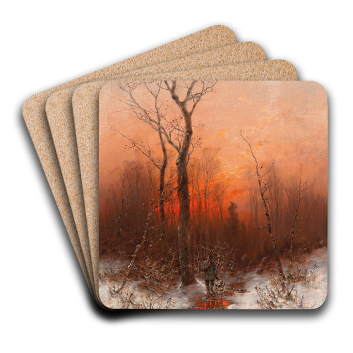 Returning Home At Sunset by Dsir Thomassin Art Drink Coaster set
