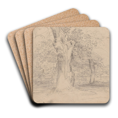 An Ancient Tree with Figures in a Landscape by Friedrich Salath Art Drink Coaster set An Ancient Tree with Figures in a Landscape by Friedrich Salath Art Drink Coaster set