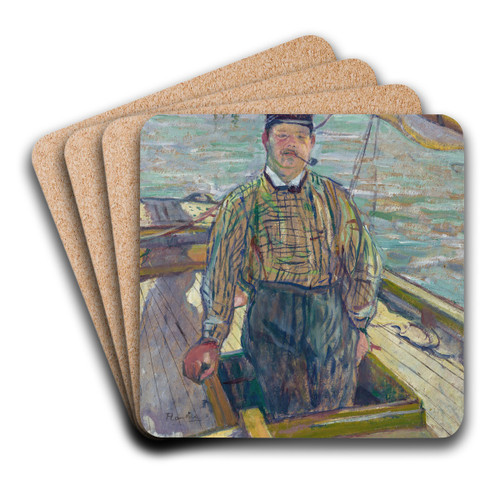 Monsieur Emile Davoust by Henri de Toulouse-Lautrec Art Drink Coaster set Monsieur Emile Davoust by Henri de Toulouse-Lautrec Art Drink Coaster set