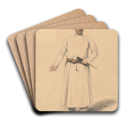 Portrait of an Indian Prince by Henry Edridge Art Drink Coaster set