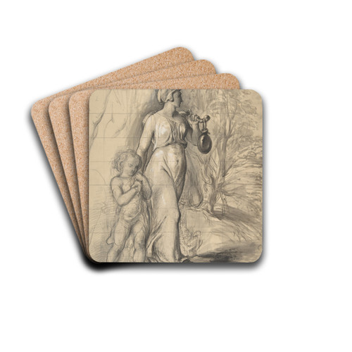 Hagar and Ishmael in the Wilderness by George Richmond Drink Coasters - set of 4