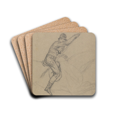 Sir Charles Blunt Hunting the Boar and Escaping From the Tiger by James Ward Drink Coasters - set of 4