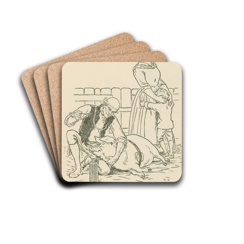 For our old sow. by Leonard Leslie Brooke Drink Coasters - set of 4
