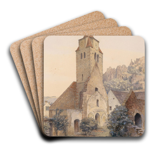 Aus Drnstein by Robert Russ Art Drink Coaster set