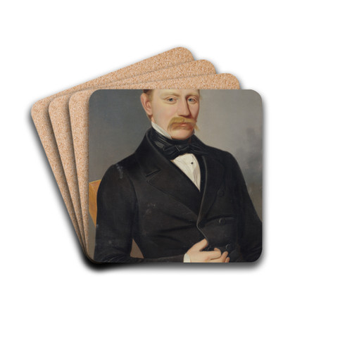 Portrait of August Horislav Krmry by Peter Michal Boh Drink Coasters - set of 4 Portrait of August Horislav Krmry by Peter Michal Boh Drink Coasters - set of 4