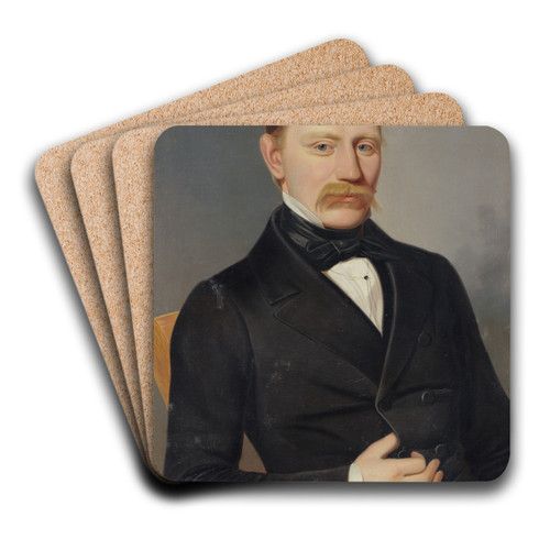Portrait of August Horislav Krmry by Peter Michal Boh Art Drink Coaster set Portrait of August Horislav Krmry by Peter Michal Boh Art Drink Coaster set