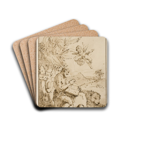 Den hellige Hieronymus i rkenen by Francesco Fontebasso Drink Coasters - set of 4