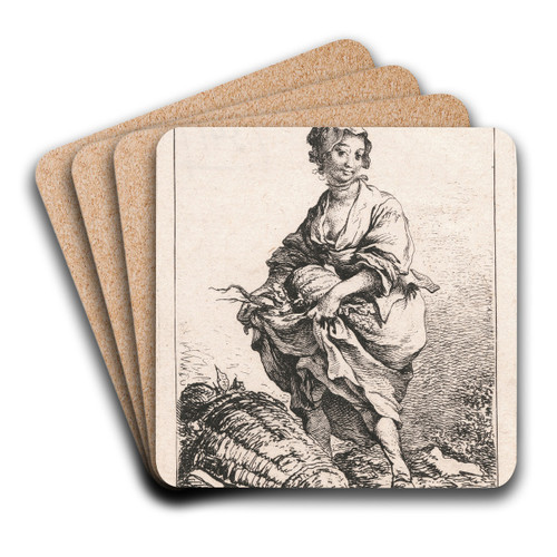 Deuxime Suite des Figures by Philip James de Loutherbourg Art Drink Coaster set Deuxime Suite des Figures by Philip James de Loutherbourg Art Drink Coaster set