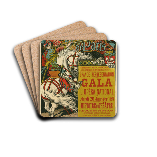 Ftes De Paris by Eugne Grasset Drink Coasters - set of 4