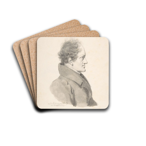 Portrait of Alois Senefelder by Franz Xaver Winterhalter Drink Coasters - set of 4