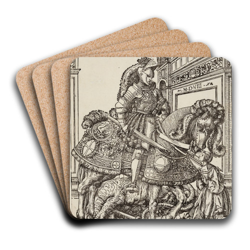 St. Georg zu Pferd by Hans Burgkmair The Elder Art Drink Coaster set St. Georg zu Pferd by Hans Burgkmair The Elder Art Drink Coaster set