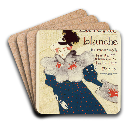 Revue Blanche by Henri de Toulouse-Lautrec Art Drink Coaster set