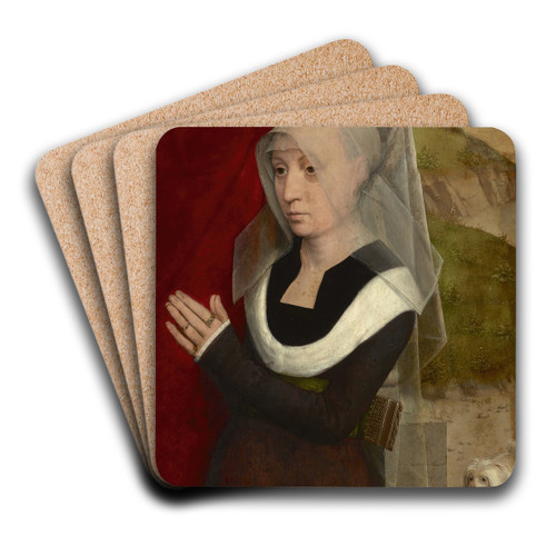 Portrait of a woman at prayer by Hans Memling Art Drink Coaster set