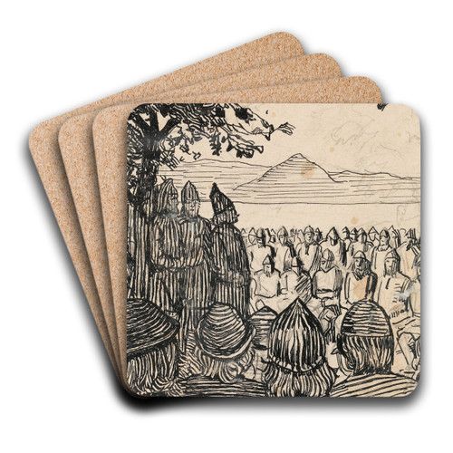 Torgny the Lawman at the Upsala thing by Christian Krohg Art Drink Coaster set