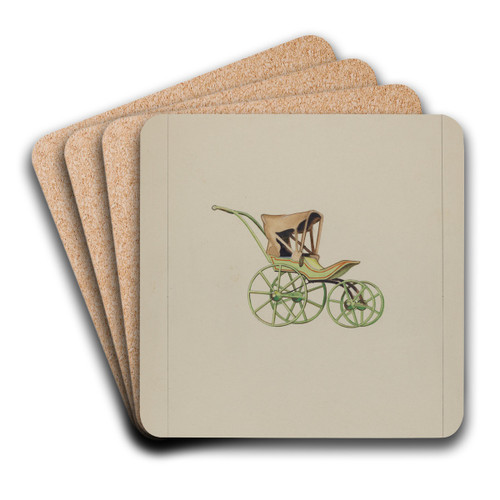 Doll Carriage by Walter W. Jennings Art Drink Coaster set