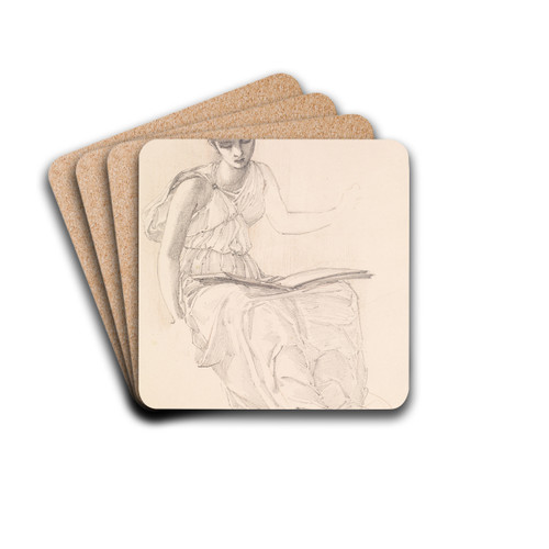 The Fates - Study of Drapery for Figure of Clotho by Sir Edward Coley Burne-Jones Drink Coasters - set of 4