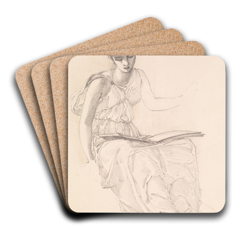 The Fates - Study of Drapery for Figure of Clotho by Sir Edward Coley Burne-Jones Art Drink Coaster set