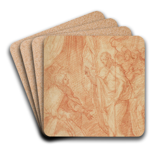 Resurrected Christ Appearing to His Mother by Cesare Dandini Art Drink Coaster set