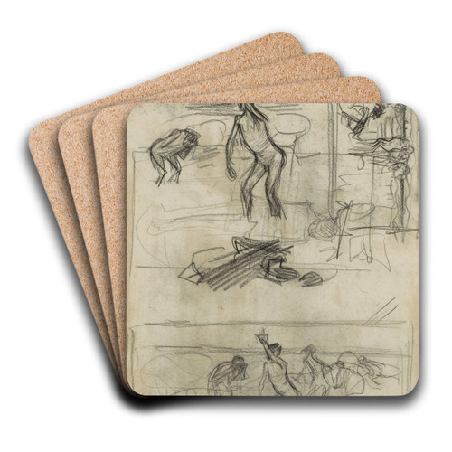 Naakte figuren by Marius Bauer Art Drink Coaster set