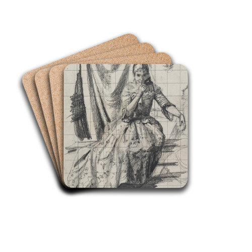 Udkast til raderingen Den unge mand og Dden by Carl Bloch Drink Coasters - set of 4