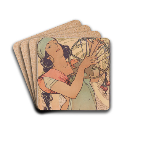 Salom by Alphonse Mucha Drink Coasters - set of 4