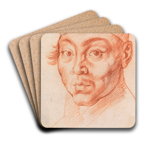 En mand i koreansk dragt hovedet by Willem Panneels Art Drink Coaster set