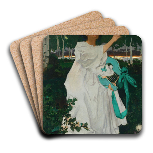 Muse by Jzef Mehoffer Art Drink Coaster set