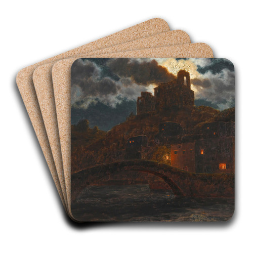 On The Banks At Twilight by Ivan Fedorovich Choultse Art Drink Coaster set
