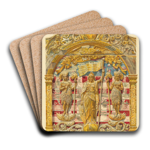 Panel from Circus Wagon by Frank M. Keane Art Drink Coaster set