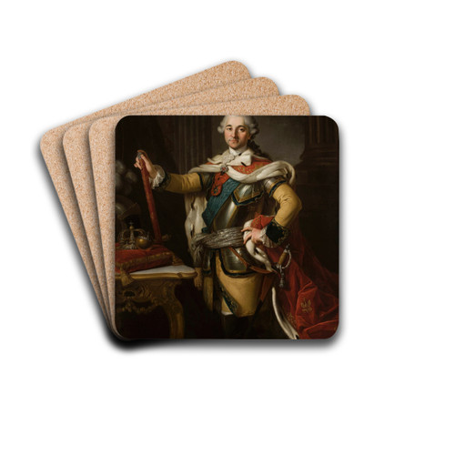 Portrait of Stanisaw August Poniatowski, King of Poland by Per Krafft the Elder Drink Coasters - set of 4