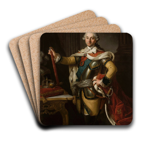 Portrait of Stanisaw August Poniatowski, King of Poland by Per Krafft the Elder Art Drink Coaster set