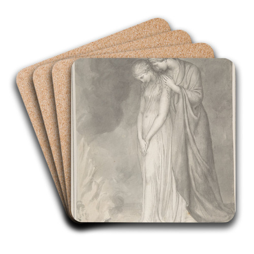 Study of Two Women Grieving by John Flaxman Art Drink Coaster set